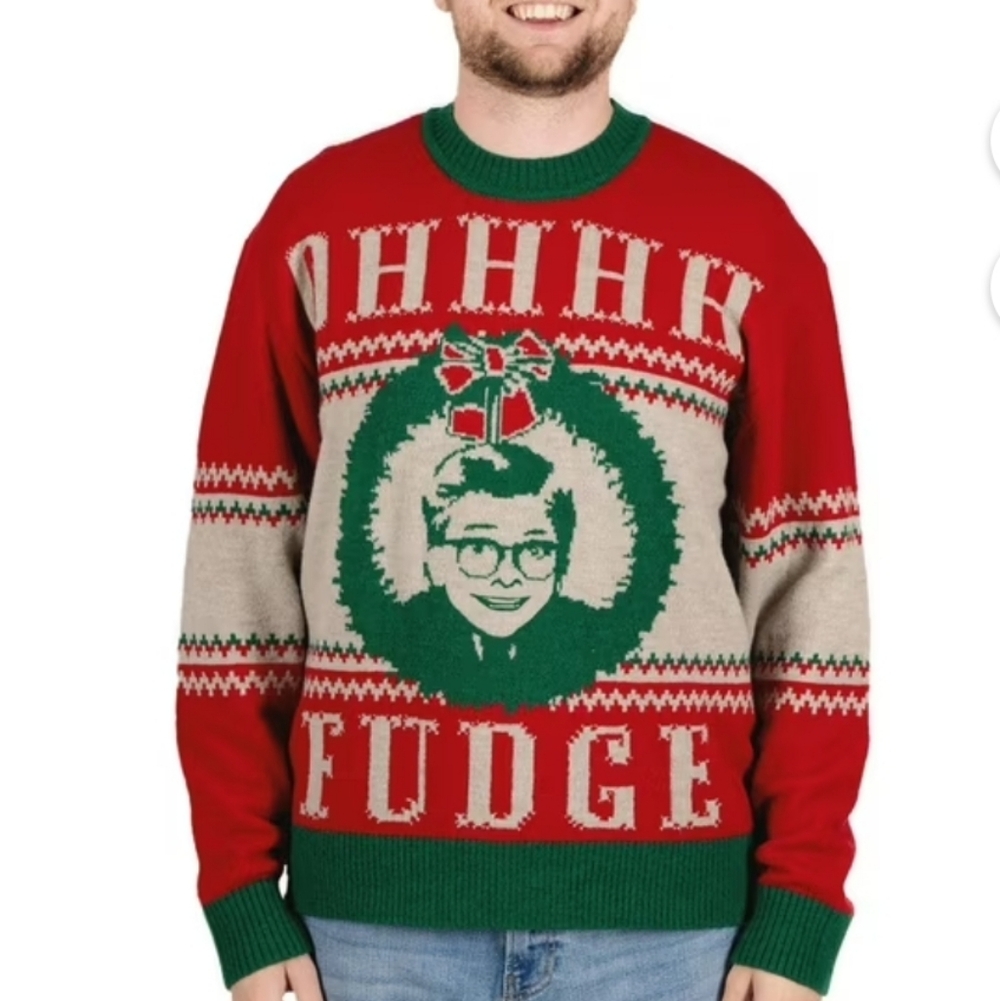 NWT Warner Bros. A Christmas Story Crewneck Sweater, Size Medium